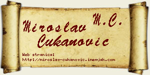 Miroslav Čukanović vizit kartica